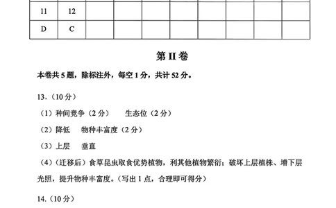 南开区2026高三一模生物答案_2024-2026高三（6-6月题库）_2026年04月高三试卷_260405天津南开区2026届高考一模（全科）