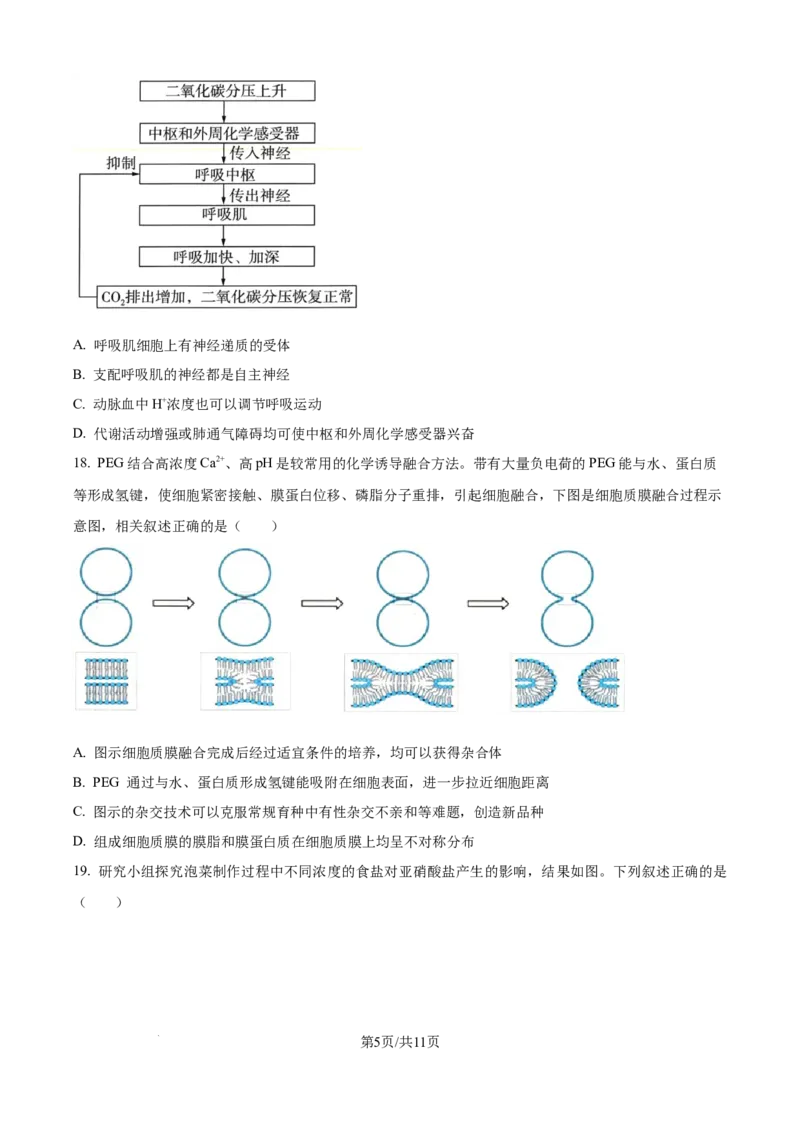 精品解析：2026届江苏省南京市六合区名校联盟高三一模生物试题（原卷版）_2024-2026高三（6-6月题库）_2026年03月高三试卷_2603042026届江苏南京市六合区名校联盟高三下学期一模试题