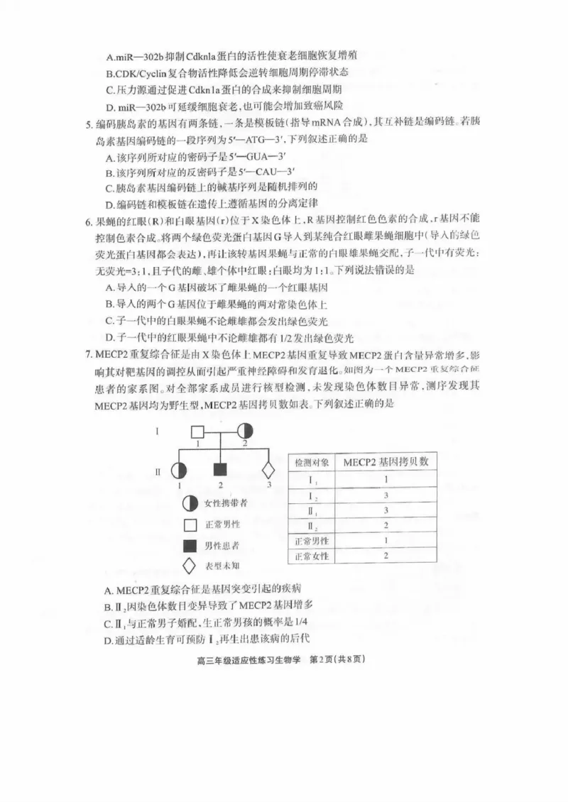 德阳市2026届高三年级适应性练习生物_2024-2026高三（6-6月题库）_2026年04月高三试卷_260425四川省德阳市2026届高三年级适应性练习（德阳三诊）（全科）