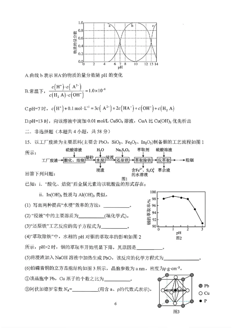 化学试题_2024-2026高三（6-6月题库）_2026年03月高三试卷_260317河南郑州市外国语学校2025-2026学年高三下学期3月阶段检测_河南郑州市外国语学校2025-2026学年高三下学期3月阶段检测化学
