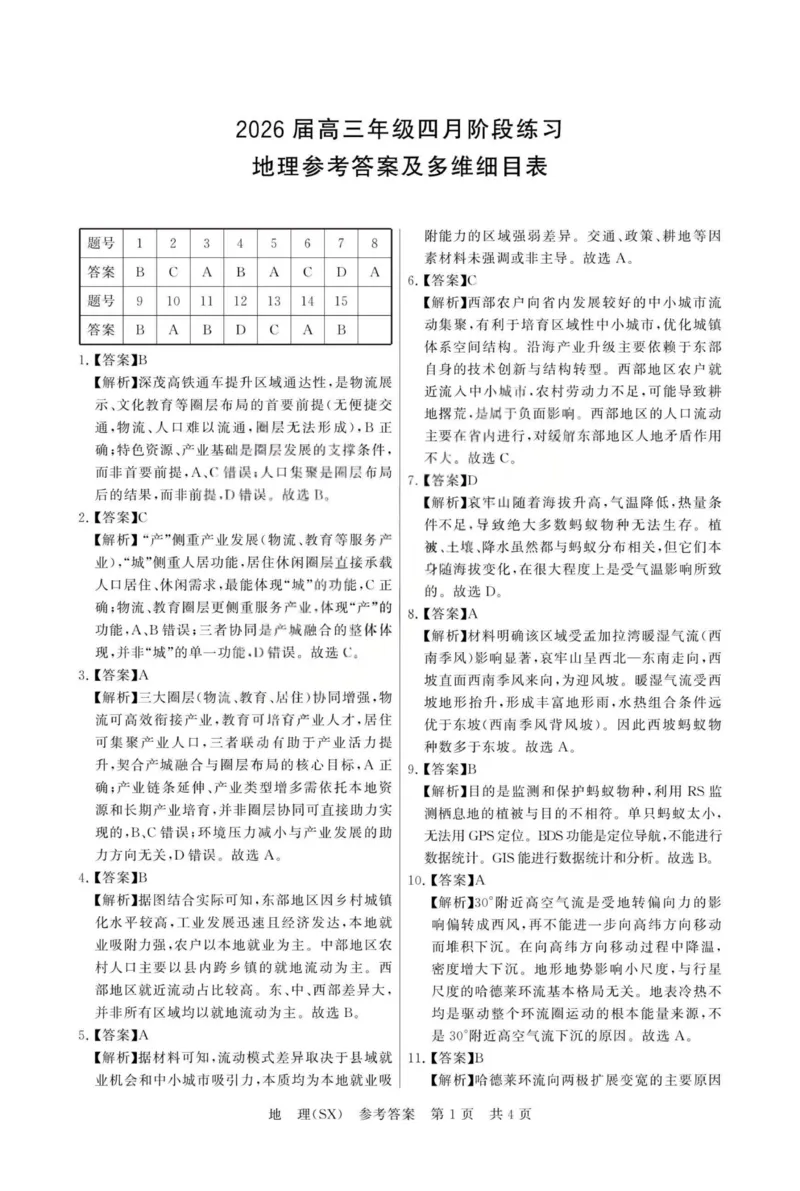 地理-山西版八省T8联考2026届高三年级四月阶段练习_2024-2026高三（6-6月题库）_2026年04月高三试卷_2604092026届八省八校T8联考高三下学期4月联合测评
