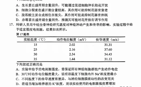 生物试题_2024-2026高三（6-6月题库）_2026年04月高三试卷_260409浙江省杭州市2026届高三第二次教学质量检测（杭州二模）（全科）