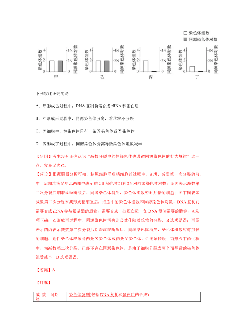 易错点05遗传的细胞基础-2021年高考生物一轮复习易错题（教师版含解析）_新高考复习资料_2023年新高考复习资料_一轮复习_2023年新高考大一轮复习讲义