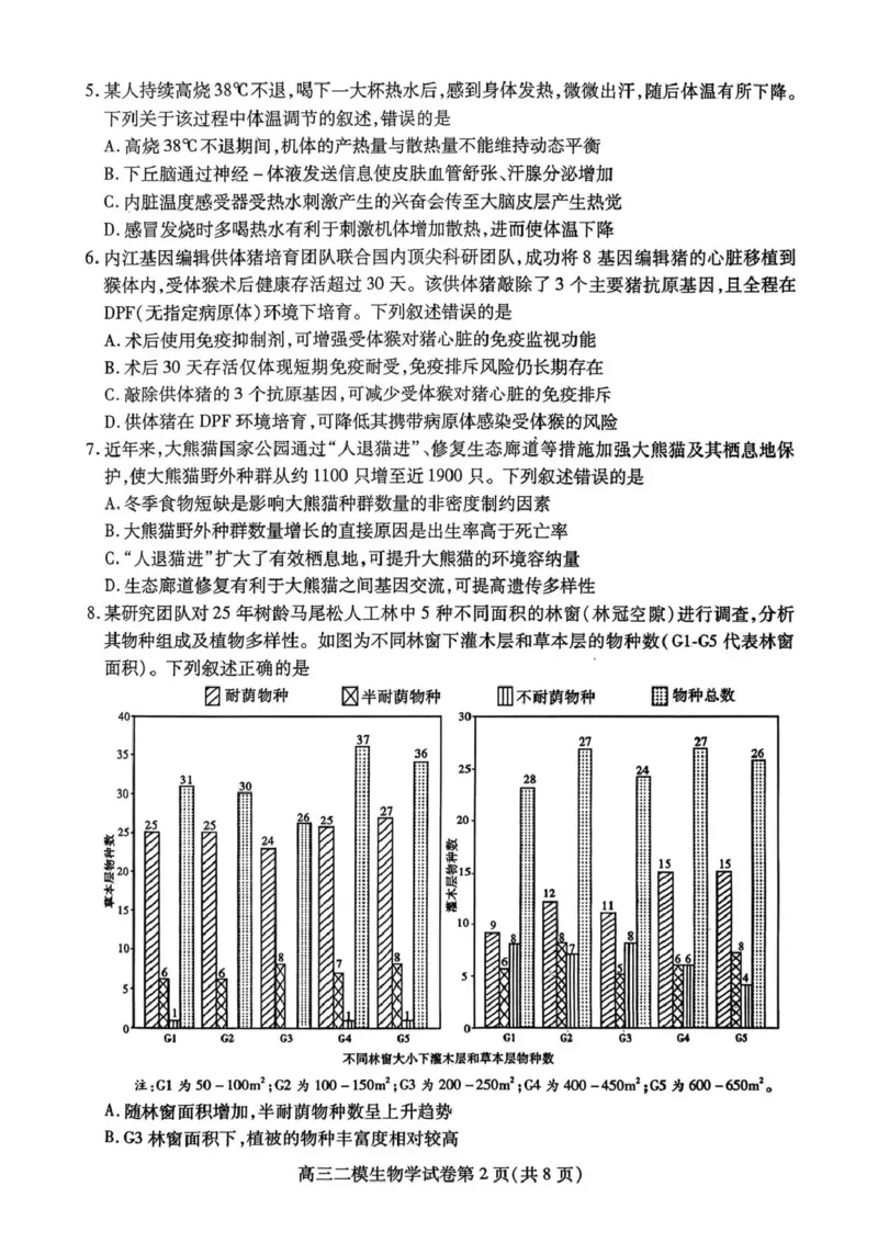 内江市高中2026届第二次模拟考试题生物_2024-2026高三（6-6月题库）_2026年03月高三试卷_260320四川省内江市高中2026届第二次模拟考（内江二模）（全科）