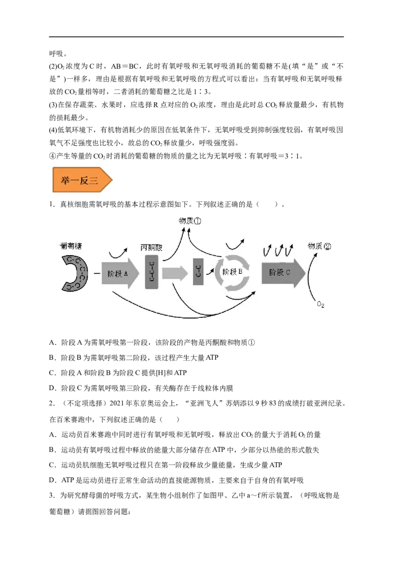 易错点07细胞呼吸的场所、过程及方式-备战2023年高考生物考试易错题（新教材新高考）（原卷版）_新高考复习资料_2023年新高考复习资料_专项复习