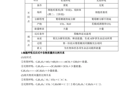 易错点07细胞呼吸的场所、过程及方式-备战2023年高考生物考试易错题（新教材新高考）（原卷版）_新高考复习资料_2023年新高考复习资料_专项复习