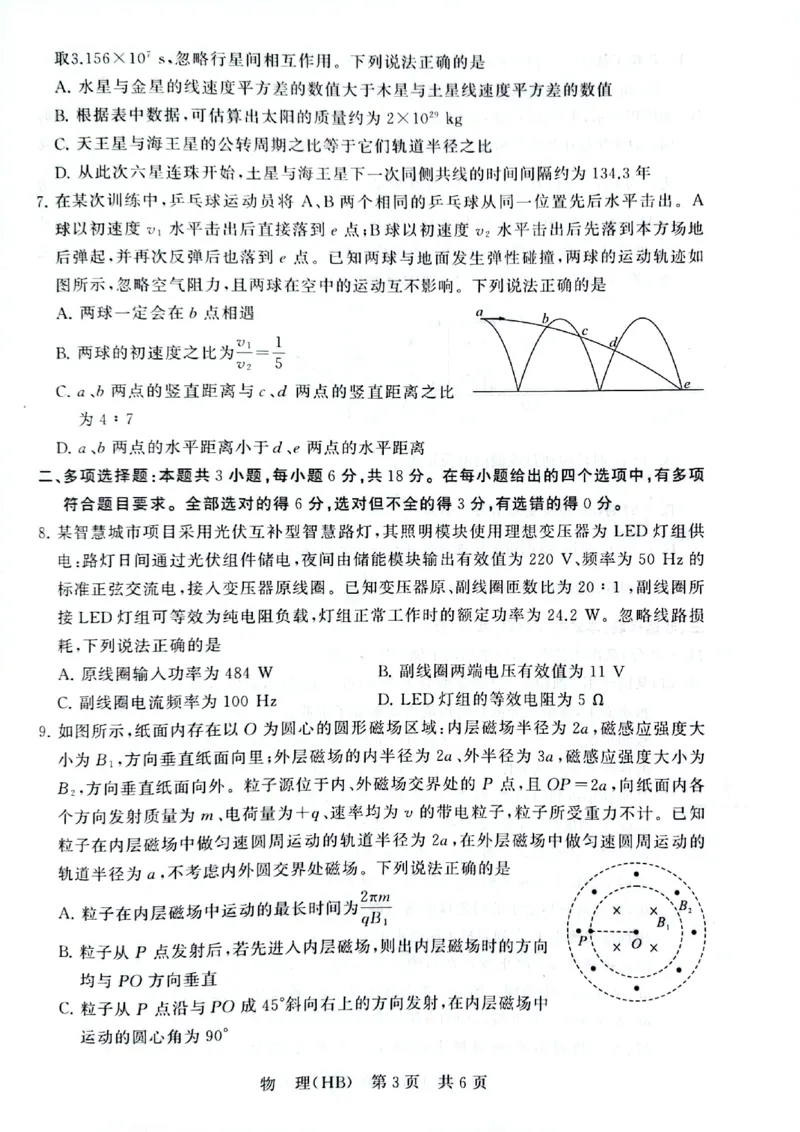 物理-河北版八省T8联考2026届高三年级四月阶段练习_2024-2026高三（6-6月题库）_2026年04月高三试卷_2604092026届八省八校T8联考高三下学期4月联合测评_2026届河北T8联考高三下学期4月联合测评