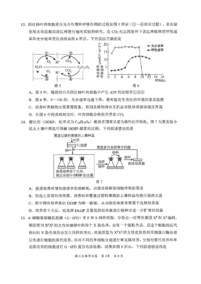 广东省梅州市2026届高三下学期一模生物试题（含答案）_2024-2026高三（6-6月题库）_2026年03月高三试卷_2603062026届广东梅州市高三下学期一模（全科）