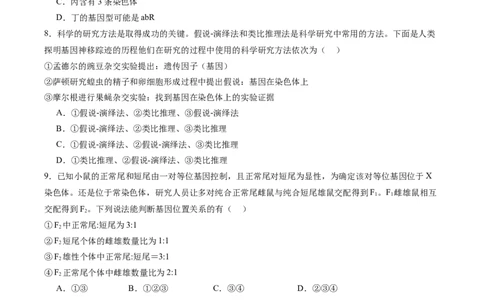 必修2模板检测卷（原卷版）_2025年新高考资料_一轮复习_2025年高考生物一轮复习考点通关卷（新高考通用）_必修2模板检测卷-2025年高考生物一轮复习考点通关卷（新高考通用）
