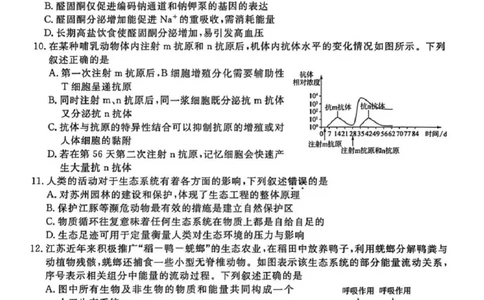 生物卷重点高中九校联考2603_2024-2026高三（6-6月题库）_2026年03月高三试卷_2603122026届江苏省重点高中高三年级九校联考