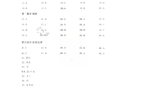 26青岛一模-日语答案_2024-2026高三（6-6月题库）_2026年03月高三试卷_260319山东省青岛市2026届高三第一次模拟考试（全科）_2026届山东青岛市高三一模适应性检测日语试题（含答案）