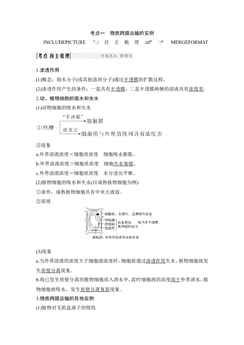 必修一第二单元第6讲_新高考复习资料_2022年新高考复习资料_2022年一轮复习最新版_1.2022年高考生物一轮复习全国通用版_2022年新高考生物一轮复习讲义（最新版）_赠送word习题库