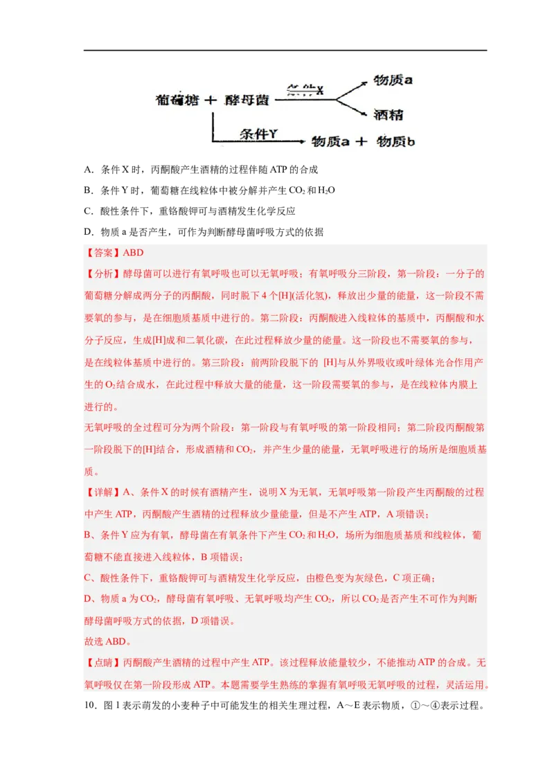 易错点07细胞呼吸的场所、过程及方式-备战2023年高考生物考试易错题（新教材新高考）（解析版）_新高考复习资料_2023年新高考复习资料_专项复习
