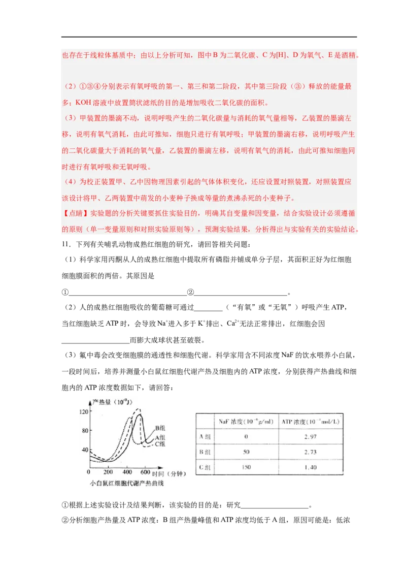 易错点07细胞呼吸的场所、过程及方式-备战2023年高考生物考试易错题（新教材新高考）（解析版）_新高考复习资料_2023年新高考复习资料_专项复习