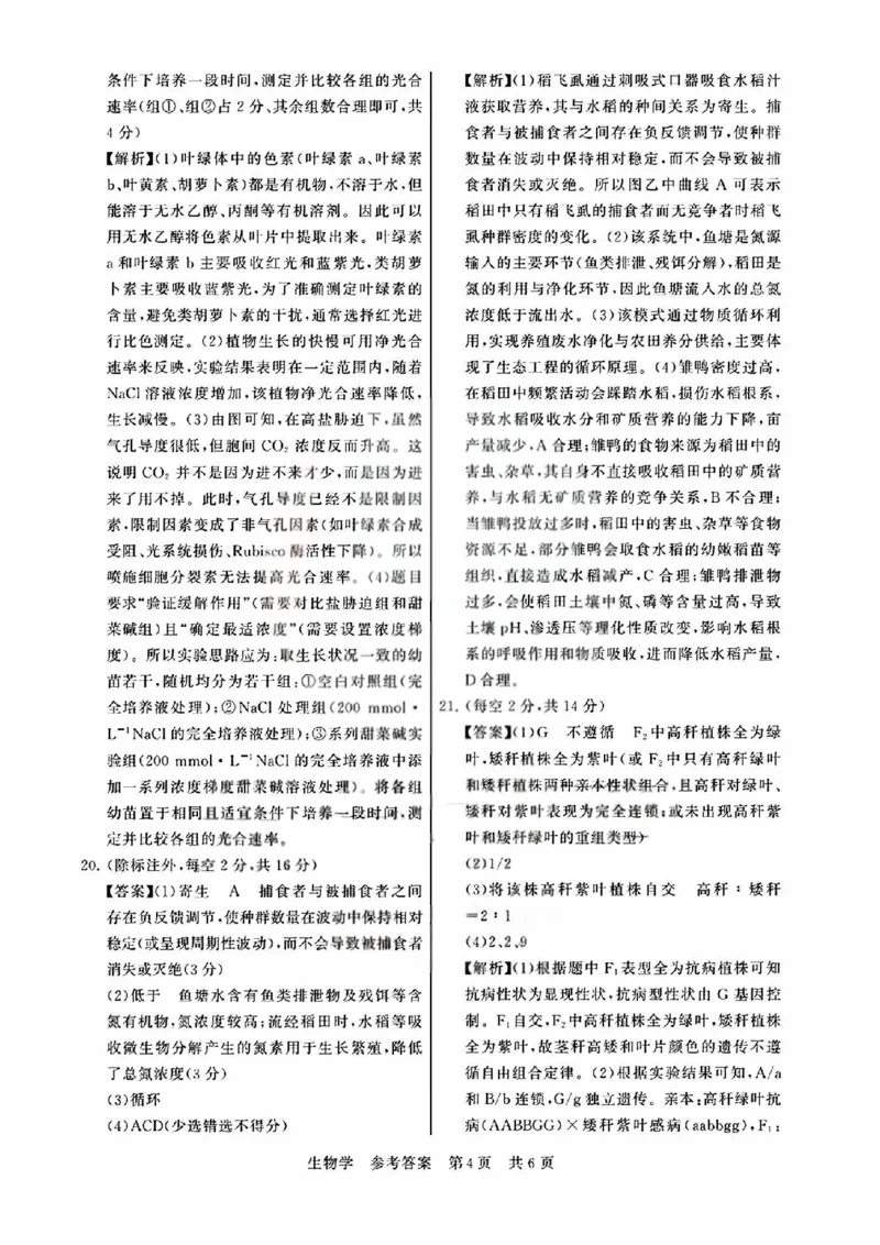 T8联考2026届高三4月阶段练习（湖北版）生物+答案_2024-2026高三（6-6月题库）_2026年04月高三试卷_2604112026届八省八校T8联考高三下学期4月联合测评（全科）