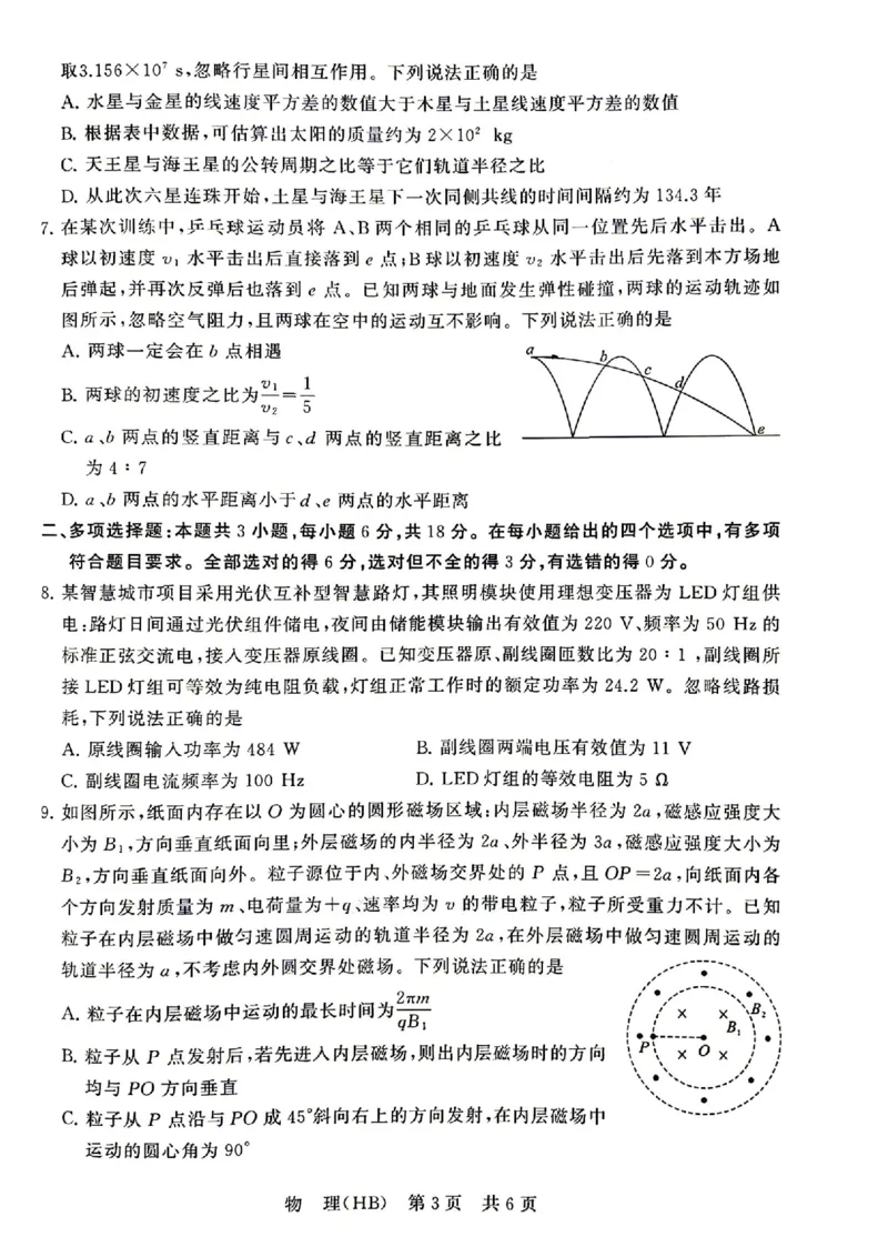 物理_2024-2026高三（6-6月题库）_2026年04月高三试卷_2604092026届八省八校T8联考高三下学期4月联合测评_2026届河北T8联考高三下学期4月联合测评