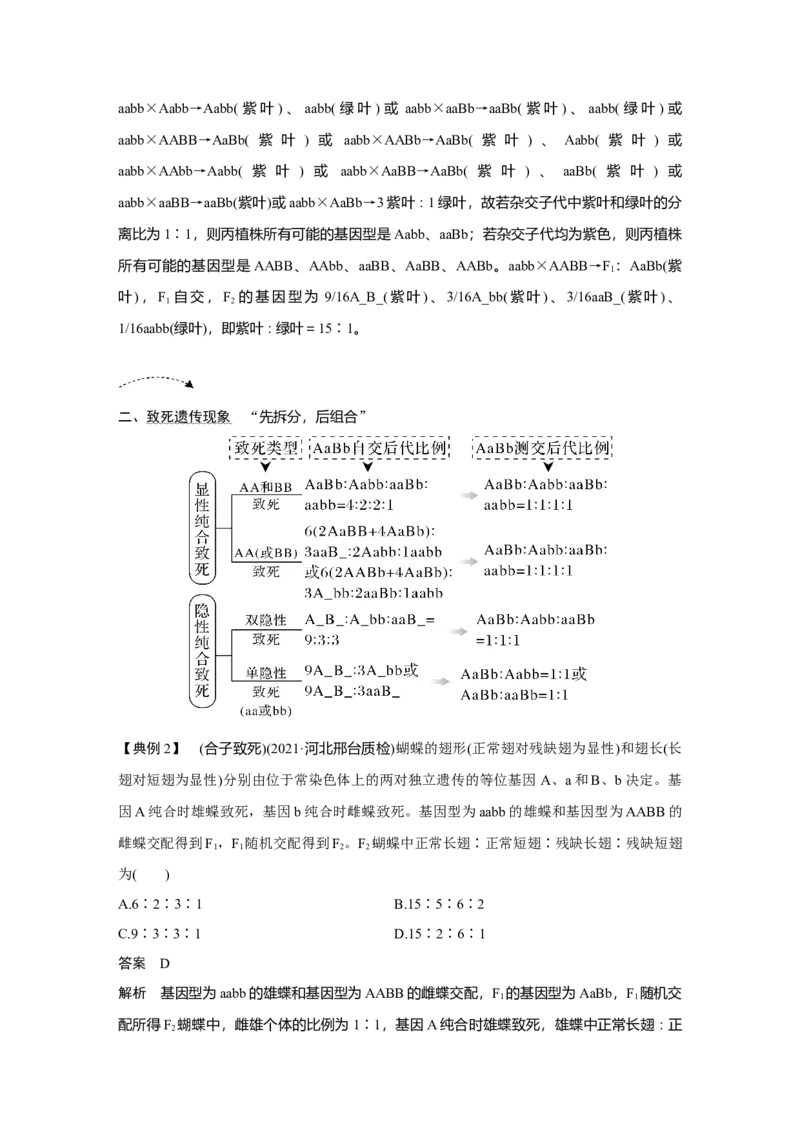 微专题10　自由组合定律中的特殊比例及成因_新高考复习资料_2023年新高考复习资料_一轮复习_2023年新高考大一轮复习讲义_2023年高考生物一轮复习讲义（新人教新高考）_赠补充习题