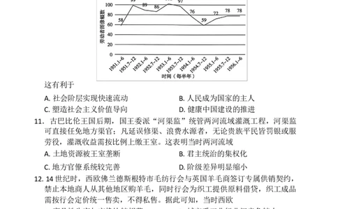 河南百师联盟2025-2026学年高三下学期3月阶段检测历史试题_2024-2026高三（6-6月题库）_2026年03月高三试卷_2603262026届百师联盟高三二轮复习联考（一）