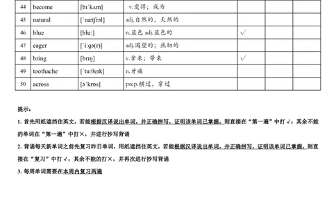 中考英语大纲1600词_乱序版每周计划表_中考词汇背诵资料