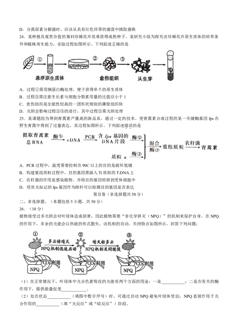 安徽省皖江名校联盟2022-2023学年高三上学期开学考试生物_生物高考模拟题_老高考_2023年