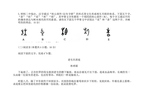 山东省泰安市2026年高三二模考试语文试题（含答案）_2024-2026高三（6-6月题库）_2026年04月高三试卷_260418山东省泰安市2026年高三二模考试（全科）