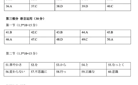 26093C-FJ-日语答案_2024-2026高三（6-6月题库）_2026年03月高三试卷_260302福建百校2025-2026学年高三年级下学期开学阶段性自测_福建2025-2026学年高三年级下学期开学阶段性自测日语