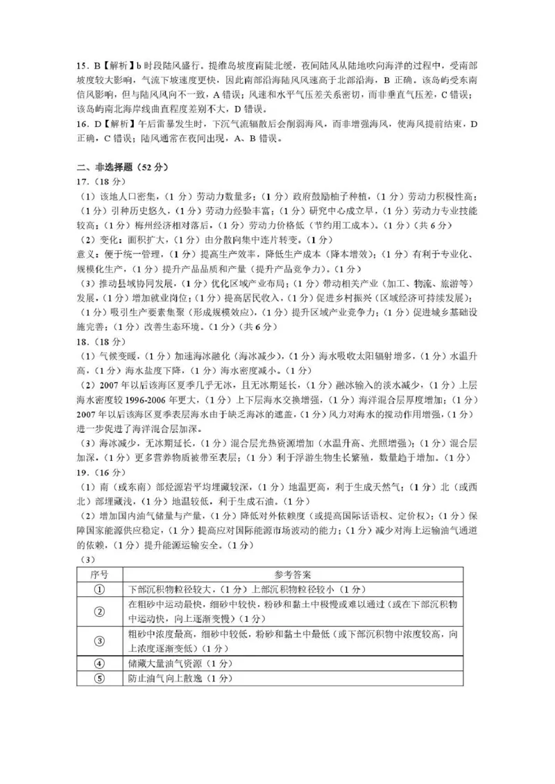 九江市2026年第二次高考模拟统一考试地理答案_2024-2026高三（6-6月题库）_2026年04月高三试卷_260418江西省九江市2026年第二次高考模拟统一考试（九江二模）（全科）