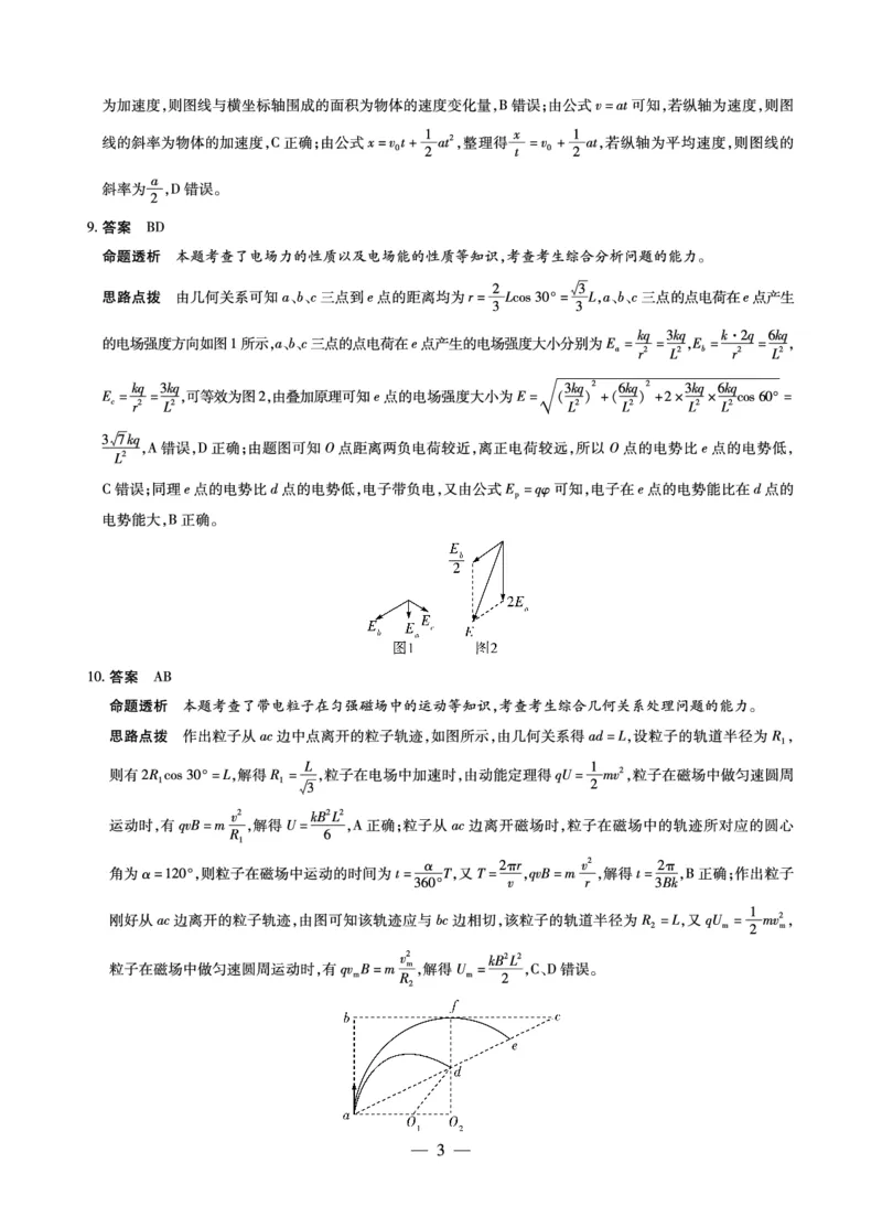山西省、陕西省多校2026届高三下学期3月联考物理详细答案_2024-2026高三（6-6月题库）_2026年03月高三试卷_260327山西省、陕西省天一大联考2026届高三下学期3月联考（全科）