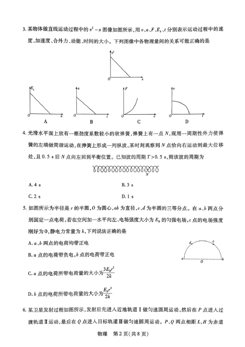 物理试题_2024-2026高三（6-6月题库）_2026年03月高三试卷_2603222026届湖南省天一湖南湘一名校联盟高三下学期二模（全科）_2026届湖南省湖南湘一名校联盟高三下学期二模物理