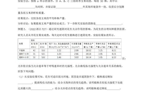 易错点09关于光合作用和呼吸作用实验分析-备战2023年高考生物考试易错题（全国通用）（原卷版）_通用版（老高考）复习资料_2023年复习资料_专项复习