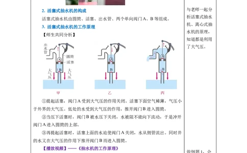 9.4跨学科实践：制作简易活塞式抽水机（教学设计）-（人教版2024）_初物_八年级上下册+九年级全一册物理_八年级物理下册_教学设计（更新中）