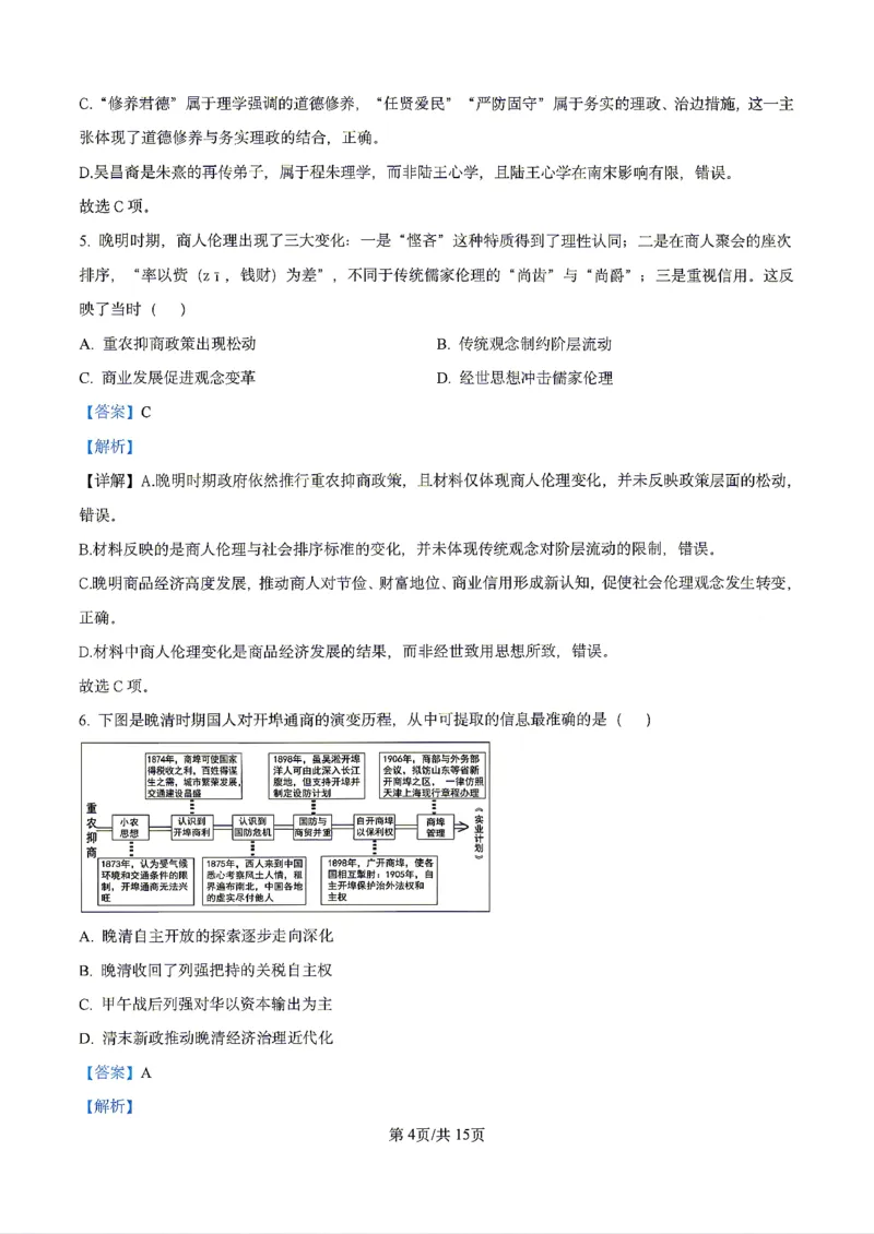 历史2026届辽宁省实验中学高三下学期4月高考模拟考试_2024-2026高三（6-6月题库）_2026年04月高三试卷_2604292026届辽宁省实验中学高三下学期4月高考模拟（全科）