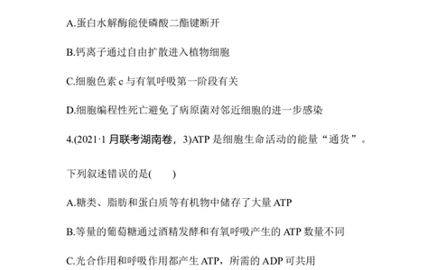 夯基提能练7ATP和酶-备战2023高考生物一轮复习夯基提能练（全国通用）（原卷版）_通用版（老高考）复习资料_2023年复习资料_一轮复习