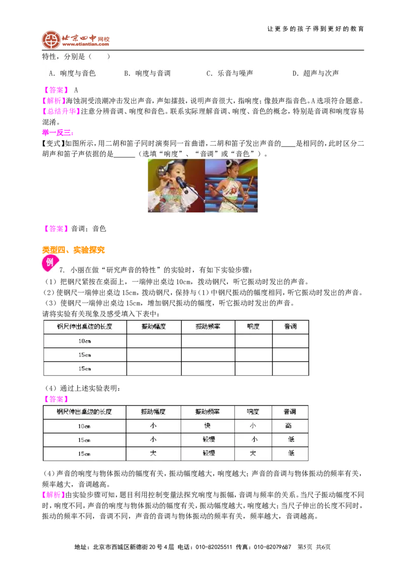 《声现象》全章复习与巩固（基础）知识讲解_初物_1初中物理_北京四中内部教案初二物理_《声现象》全章复习与巩固(基础)