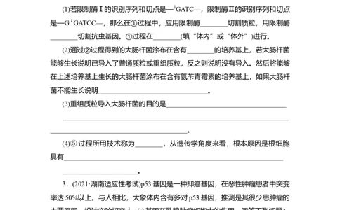 夯基提能练36基因工程-备战2023高考生物一轮复习夯基提能练（全国通用）（原卷版）_通用版（老高考）复习资料_2023年复习资料_一轮复习