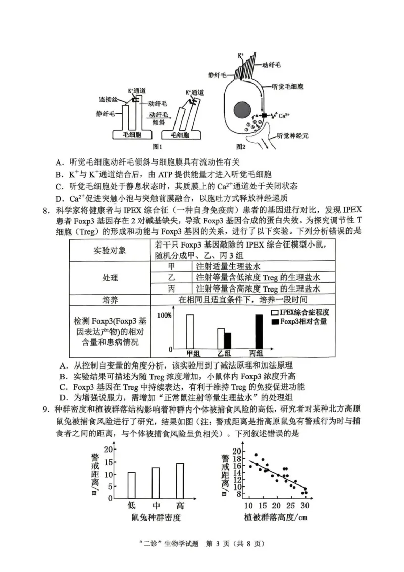 达州市普通高中2026届第二次诊断测试生物_2024-2026高三（6-6月题库）_2026年04月高三试卷_260420四川省达州市普通高中2026届第二次诊断测试（达州二诊）（全科）