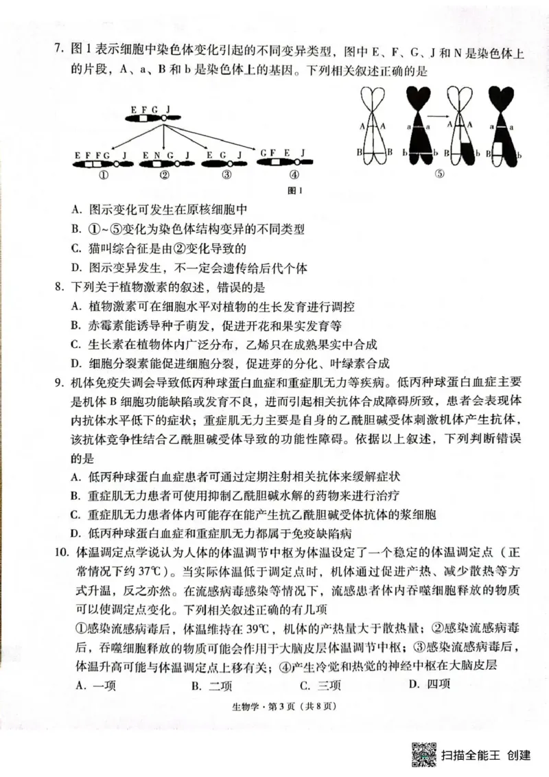 西南名校联盟2026届&ldquo;3+3+3&rdquo;高考备考诊断性联考（二）生物_2024-2026高三（6-6月题库）_2026年03月高三试卷_260323西南名校联盟2026届&ldquo;3+3+3&rdquo;高考备考诊断性联考（二）（全科）