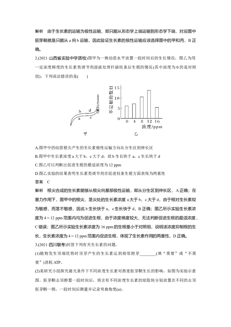 微专题16　与植物激素相关的实验设计_新高考复习资料_2023年新高考复习资料_一轮复习_2023年新高考大一轮复习讲义_2023年高考生物一轮复习讲义（新人教新高考）_赠补充习题