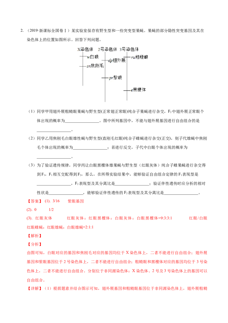 押新课标全国卷第32题-备战2021年高考生物临考题号押题（新课标卷）（原卷版）_新高考复习资料_2021年新高考资料_备战2021年高考生物临考题号押题（新课标卷）