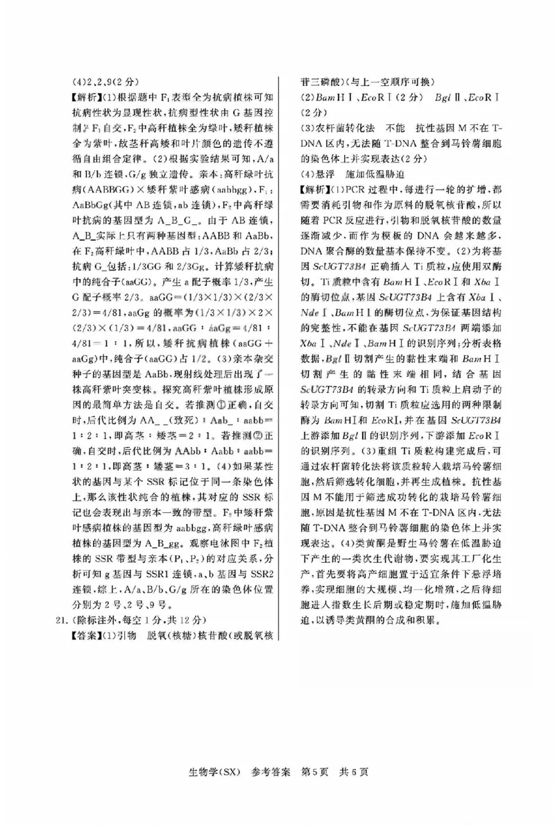 八省T8联考2026届高三年级四月阶段练习生物答案_2024-2026高三（6-6月题库）_2026年04月高三试卷_2604112026届八省八校T8联考高三下学期4月联合测评（全科）