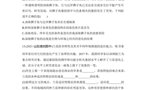 夯基提能练23现代生物进化理论-备战2023高考生物一轮复习夯基提能练（全国通用）（原卷版）_通用版（老高考）复习资料_2023年复习资料_一轮复习