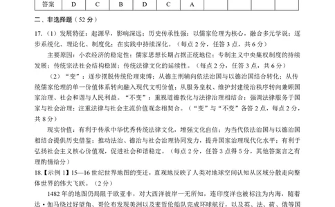 广安市高2023级第二次模拟考试历史答案_2024-2026高三（6-6月题库）_2026年04月高三试卷_260405四川省广安市高2023级第二次模拟考试（全科）
