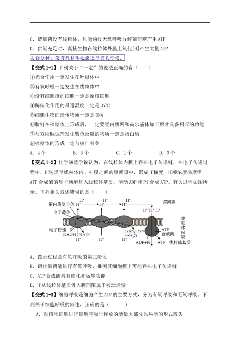 易错点01真核生物和原核生物的辨析（4大陷阱）（原卷版）_新高考复习资料_2024年新高考复习资料_❤专项复习资料_完备战2024年高考生物考试易错题（新高考专用）