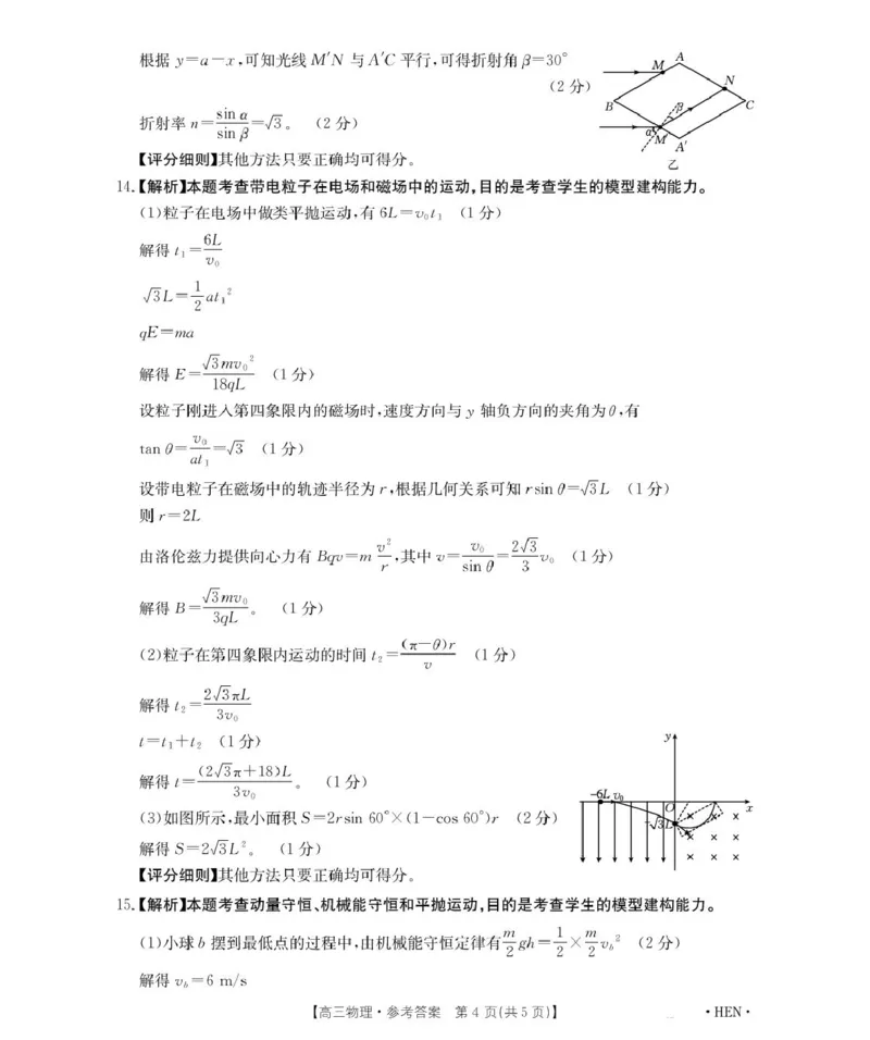 河南金太阳2026届3月联考3.26物理答案_2024-2026高三（6-6月题库）_2026年03月高三试卷_260327金太阳2026届3月联考3.26