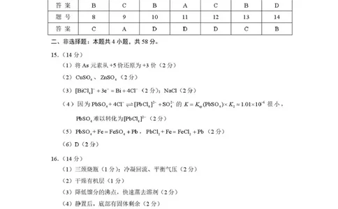 化学答案_2024-2026高三（6-6月题库）_2026年04月高三试卷_260407河南省2026届高三下学期高考适应性考试（全科）_化学-河南省2026届高三下学期高考适应性考试