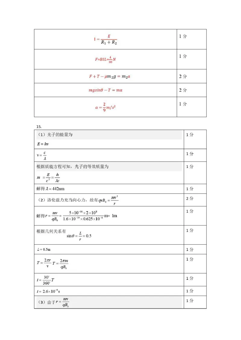 东北三省三校2026届高三下学期第二次模拟考试物理答案_2024-2026高三（6-6月题库）_2026年04月高三试卷_260403东北三省三校2026届高三下学期第二次模拟考试（全科）