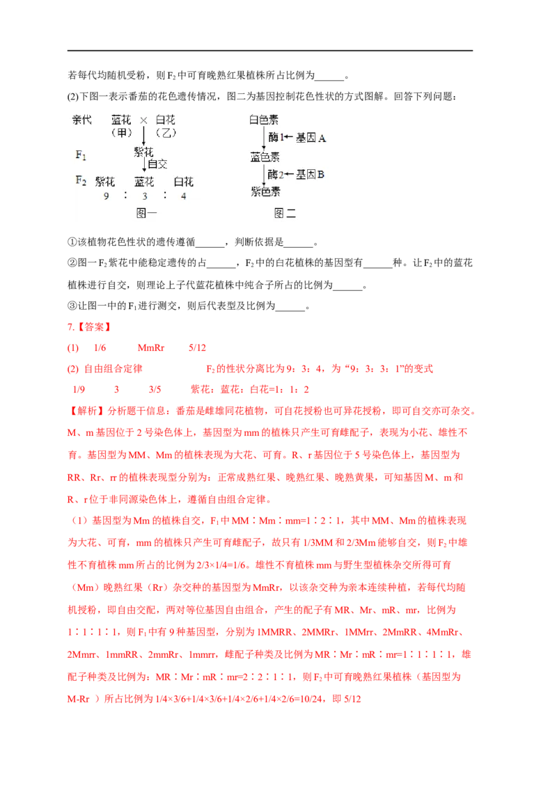 易错点16关于自由组合定律分离比变式的遗传题（解析版）_通用版（老高考）复习资料_2023年复习资料_专项复习_备战2023年高考生物考试易错题（全国通用）