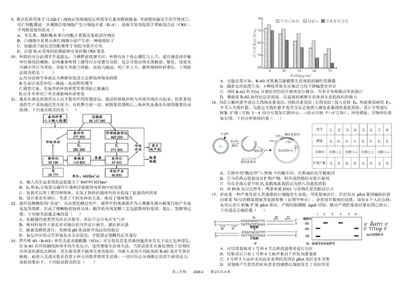 树德中学高2023级高三下期开学考试生物+答案_2024-2026高三（6-6月题库）_2026年03月高三试卷_260311四川省成都市树德中学高2023级高三下期开学考试（全科）