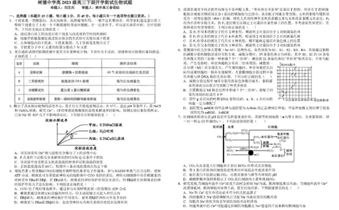 树德中学高2023级高三下期开学考试生物+答案_2024-2026高三（6-6月题库）_2026年03月高三试卷_260311四川省成都市树德中学高2023级高三下期开学考试（全科）