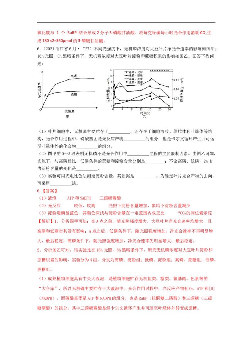 易错点08关于光合作用和呼吸作用图像分析-备战2023年高考生物考试易错题（全国通用）（解析版）_通用版（老高考）复习资料_2023年复习资料_专项复习